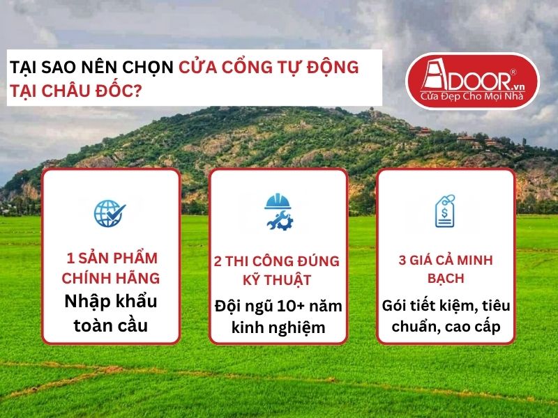 Lợi thế vượt trội của Adoor mang lại cho khách hàng Cửa Cổng Tự Động Adoor tại Châu Đốc