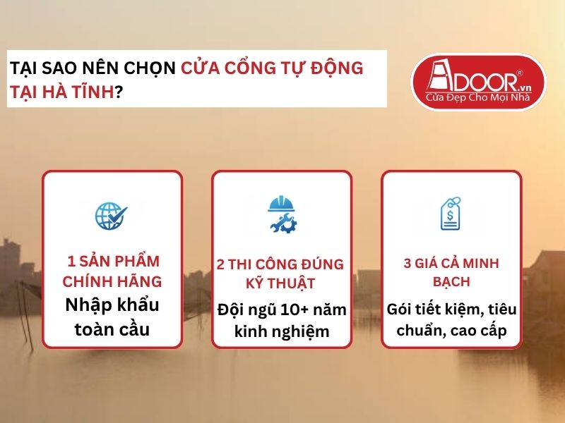 Lợi thế vượt trội của Adoor mang lại cho khách hàng Cửa Cổng Tự Động Adoor tại Hà Tĩnh