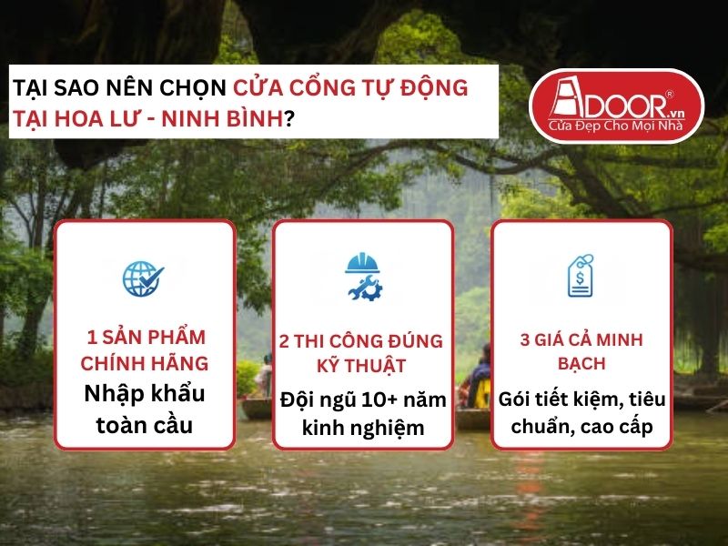 Lợi thế vượt trội của Adoor mang lại cho khách hàng Cửa Cổng Tự Động Adoor tại Hoa Lư