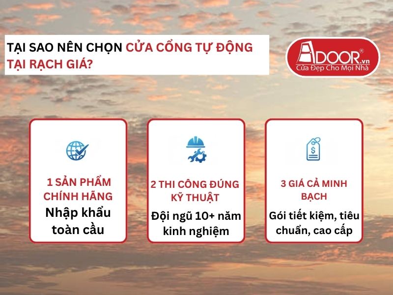 Lợi thế vượt trội của Adoor mang lại cho khách hàng Cửa Cổng Tự Động Adoor tại Rạch Giá