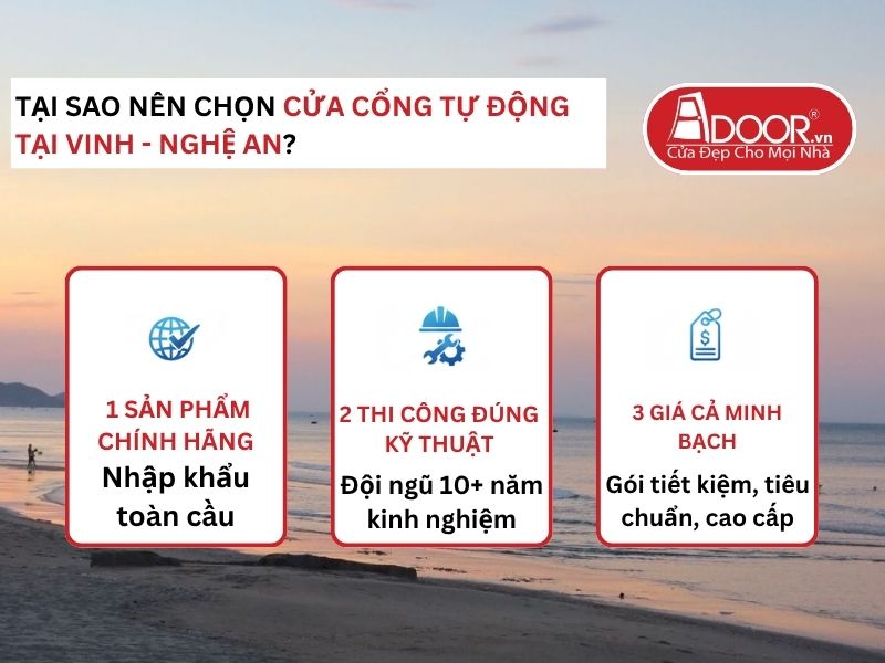 Lợi thế vượt trội của Adoor mang lại cho khách hàng Cửa Cổng Tự Động Adoor tại Vinh