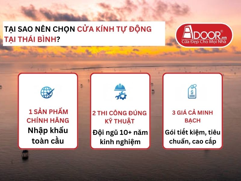 Lợi thế vượt trội của Adoor mang lại cho khách hàng Cửa Kính Tự Động Adoor tại Thái Bình