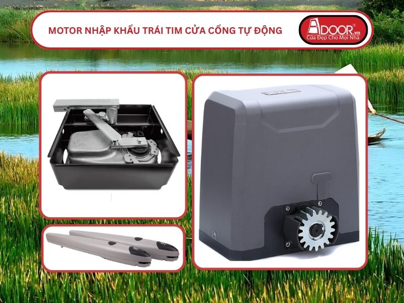 Motor Nhập Khẩu Trái Tim Cửa Cổng Tự Động Adoor Bạc Liêu