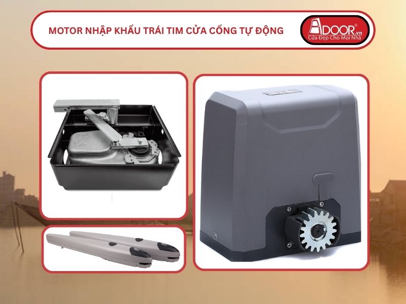Motor Nhập Khẩu Trái Tim Cửa Cổng Tự Động Adoor Hà Tĩnh