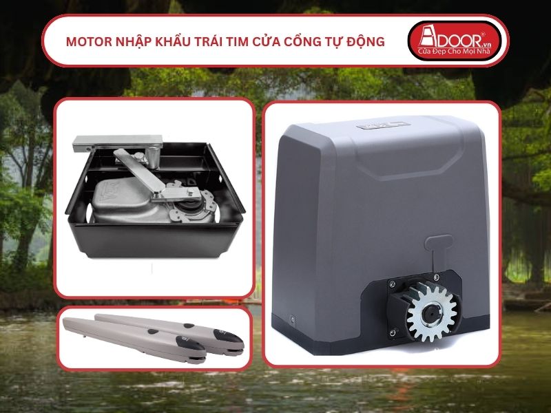 Motor Nhập Khẩu Trái Tim Cửa Cổng Tự Động Adoor Hoa Lư