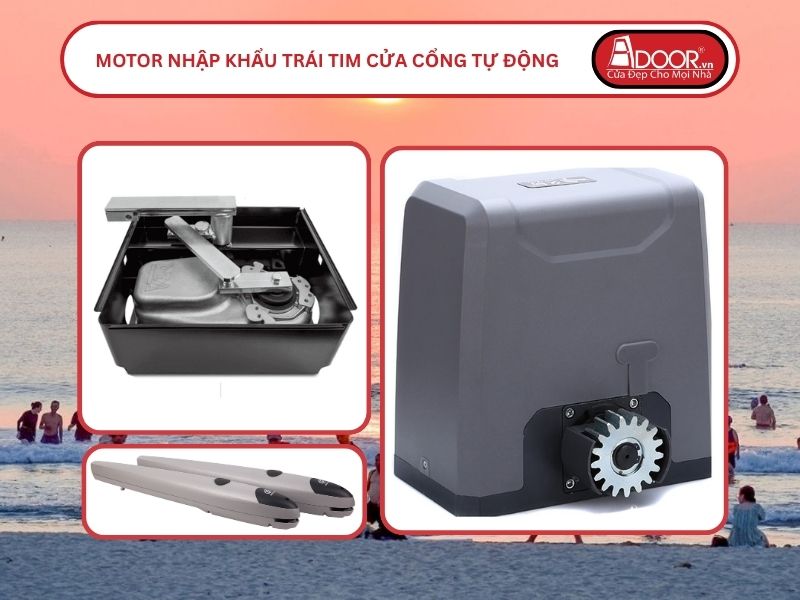 Motor Nhập Khẩu Trái Tim Cửa Cổng Tự Động Adoor Quảng Ngãi