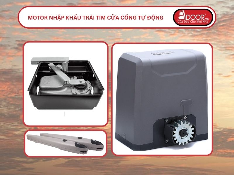 Motor Nhập Khẩu Trái Tim Cửa Cổng Tự Động Adoor Rạch Giá