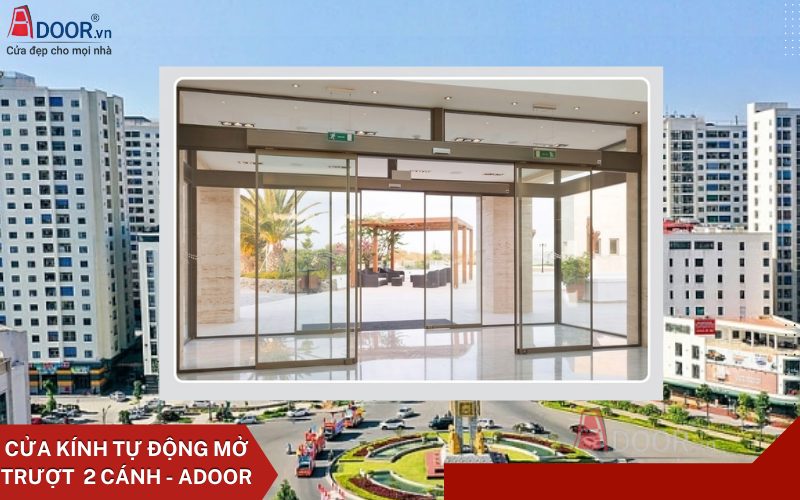 Cửa kính tự động Bắc Ninh - cửa trượt lùa tự động 2 cánh Cửa kính tự động Bắc Ninh - cửa trượt lùa tự động 2 cánh