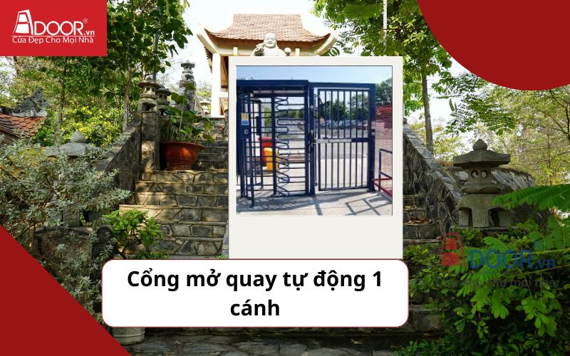 Cổng mở quay tự động 1 cánh - Cửa cổng tự động Dầu Giây