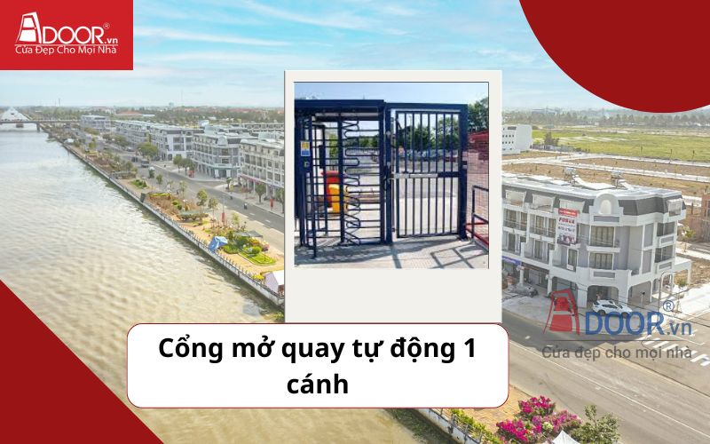 Cổng mở quay 1 cánh - Cửa cổng tự động Vị Thanh