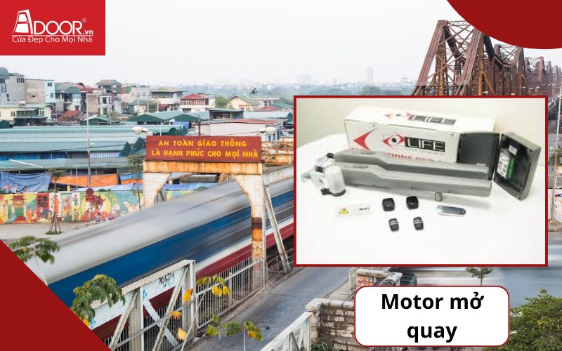 Motor mở quay - Cửa cổng tự động Long Biên