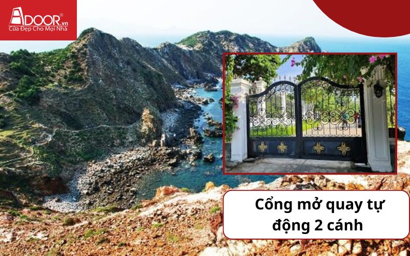 Cổng mở quay 2 cánh - Cửa cổng tự động Bình Định