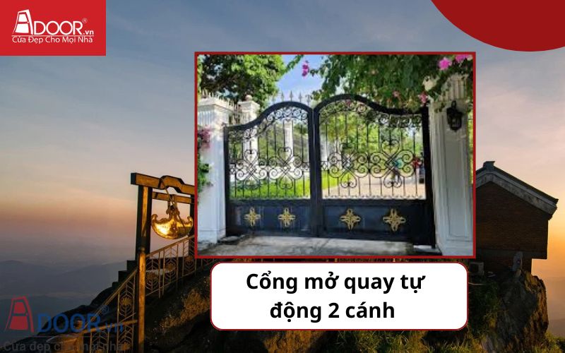 Cửa mở quay 2 cánh - Cửa cổng tự động Uông BÍ
