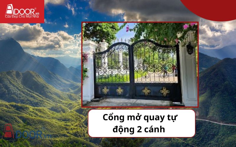 Cổng mở quay 2 cánh - Cửa cổng tự động Lai Châu