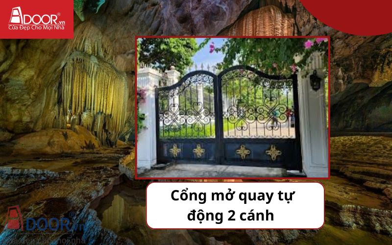 Cổng mở quay 2 cánh - Cửa cổng tự động Quảng Bình 