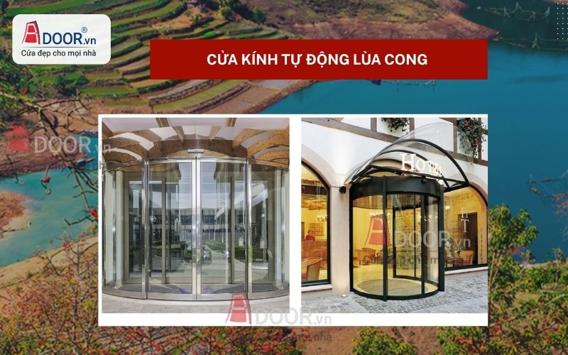 Cửa kính tự động Sơn La lùa cong