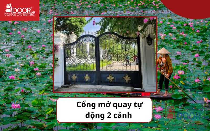 Cổng mở quay 2 cánh - Cửa cổng tự động Đồng Tháp