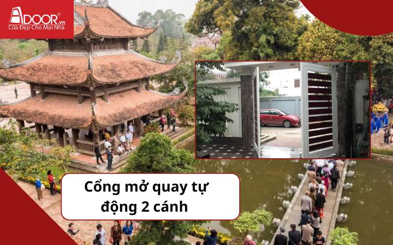 Cổng mở quay - cửa cổng tự động Hưng Yên