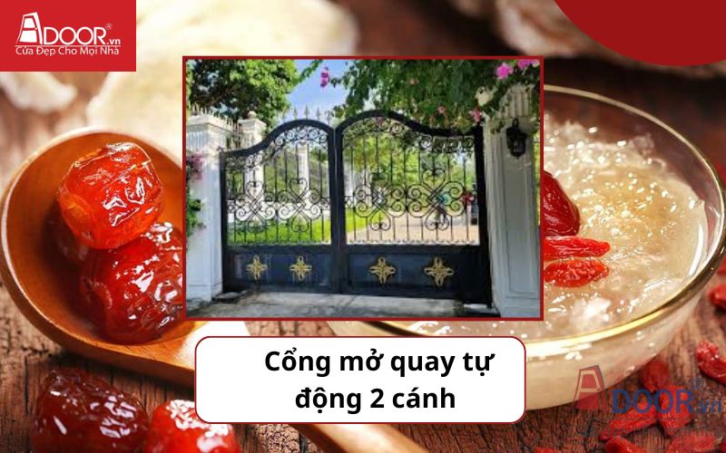 Cổng mở quay 2 cánh - Cửa cổng tự động Khánh Hòa