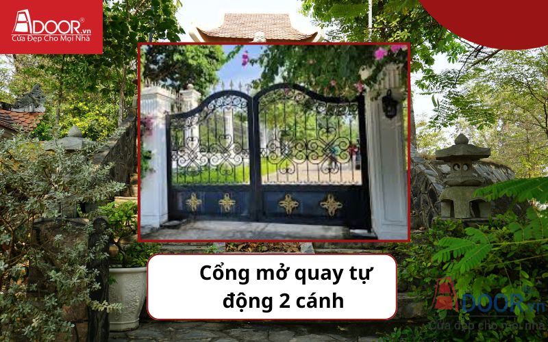 Cổng mở quay tự động 2 cánh - Cửa cổng tự động Dầu Giây