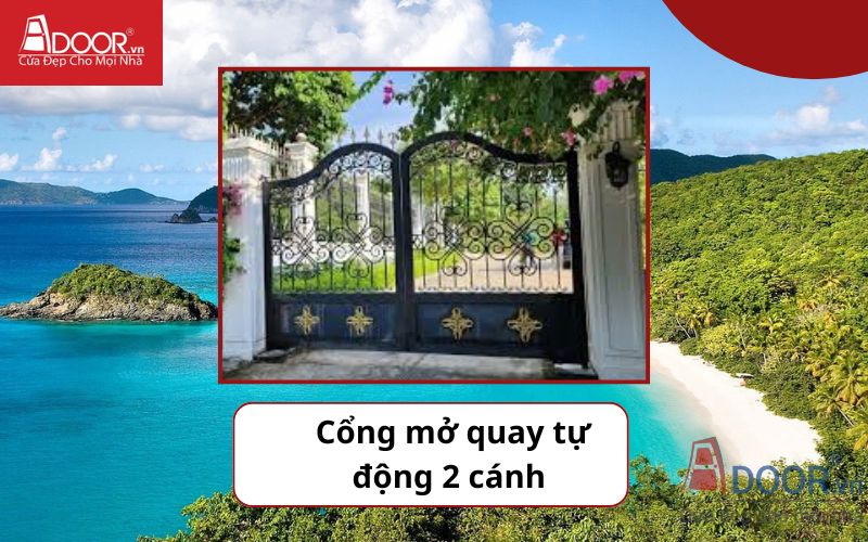 Cổng mở quay 2 cánh - Cửa cổng tự động Cam Ranh