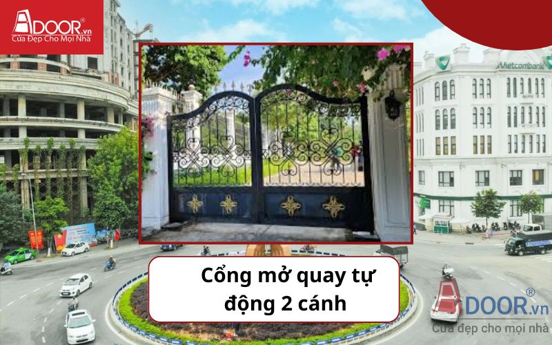 Cổng mở quay 2 cánh - Cửa cổng tự động Từ Sơn