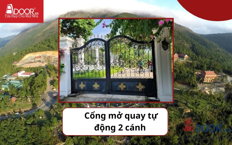Cổng mở quay 2 cánh - Cửa cổng tự động Chí Linh