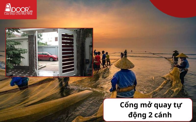 Cổng 2 cảnh - Cửa cổng tự động Thanh Hóa