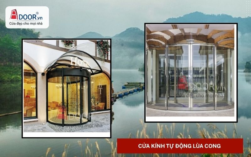 Cửa kính tự động Việt Trì lùa cong nghệ thuật 