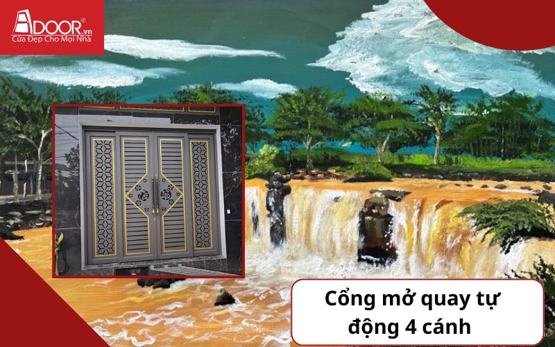 Cổng mở quay 4 cánh - Cửa cổng tự động Đồng Nai Cổng mở quay 4 cánh - Cửa cổng tự động Đồng Nai