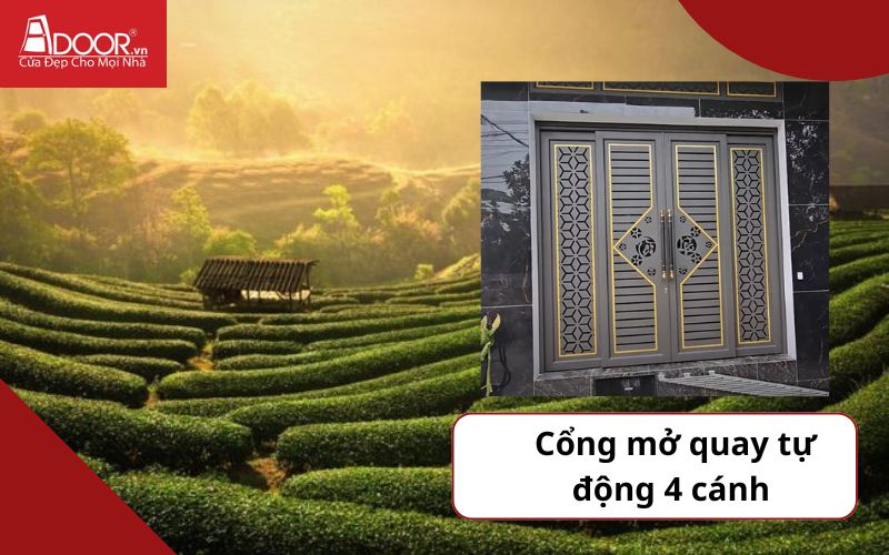 Cổng mở quay 4 cánh - Cửa cổng tự động Thái Nguyên Cổng mở quay 4 cánh - Cửa cổng tự động Thái Nguyên