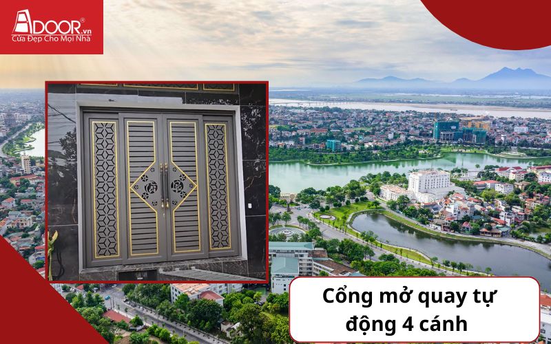 Cổng mở quay 4 cánh - Cửa cổng tự động Việt Trì Cổng mở quay 4 cánh - Cửa cổng tự động Việt Trì