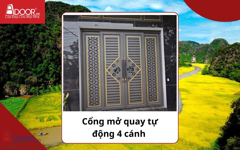 Cổng mở quay 4 cánh - Cửa cổng tự động Ninh Bình Cổng mở quay 4 cánh - Cửa cổng tự động Ninh Bình