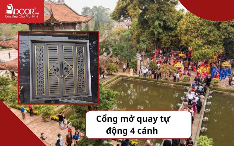 Cổng tự động 4 cánh - cửa cổng tự động Hưng Yên