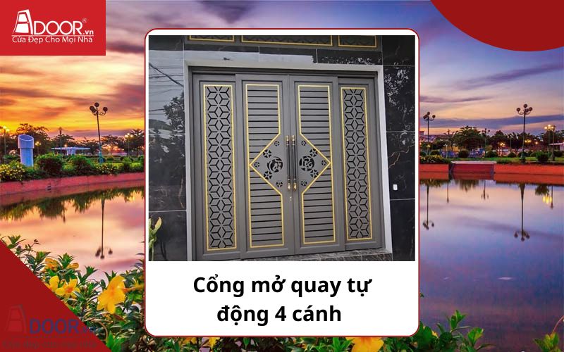 Cổng mở quay 4 cánh - Cửa cổng tự động Hậu Giang Cổng mở quay 4 cánh - Cửa cổng tự động Hậu Giang