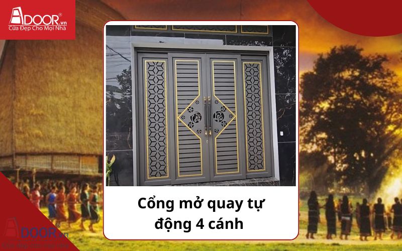Cổng mở quay 4 cánh - Cửa cổng tự động Kon Tum Cổng mở quay 4 cánh - Cửa cổng tự động Kon Tum