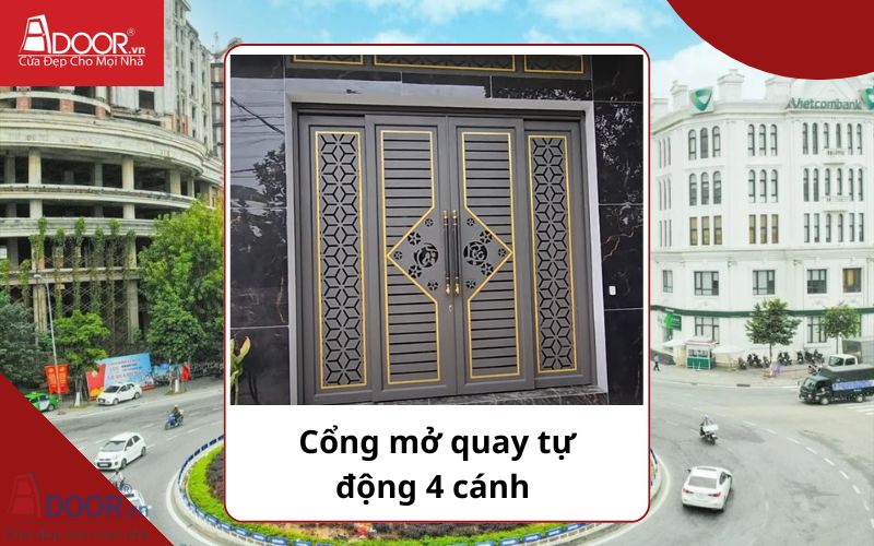 Cổng mở quay 4 cánh - Cửa cổng tự động Từ Sơn