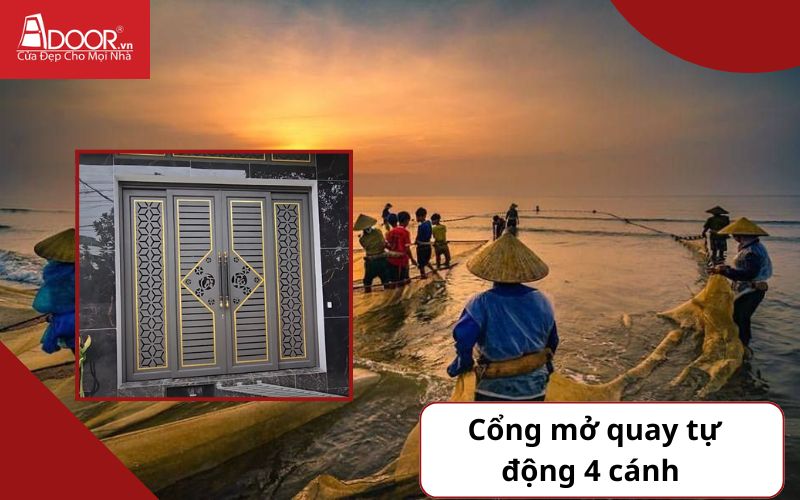 Cổng 4 cảnh - Cửa cổng tự động Thanh Hóa