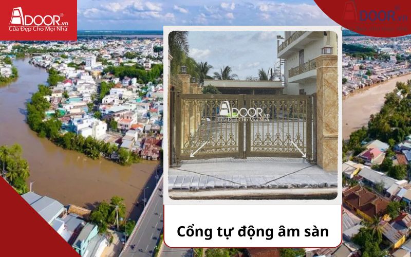 Cổng âm sàng - Cửa cổng tự động Tiền Giang