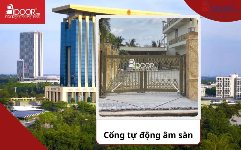 Cổng âm sàn - Cửa cổng tự động Bình Dương