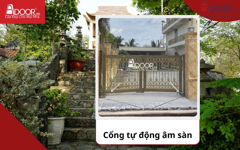 Cổng âm sàn - Cửa cổng tự động Dầu Giây