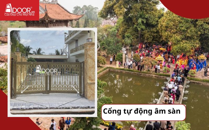 Cổng tự động âm sàn - cửa cổng tự động Hưng Yên