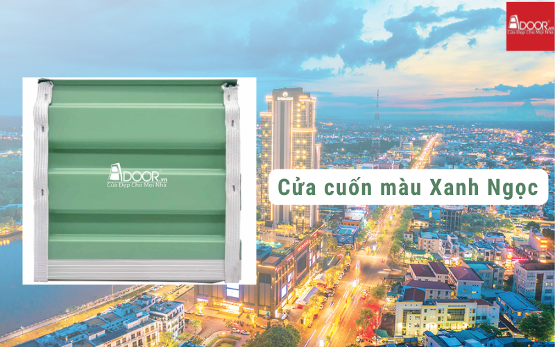 Cửa cuốn Úc Cần Thơ màu xanh ngọc
