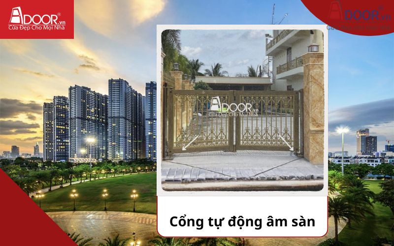 Cổng âm sàn - Cửa cổng tự động Bình Thạnh