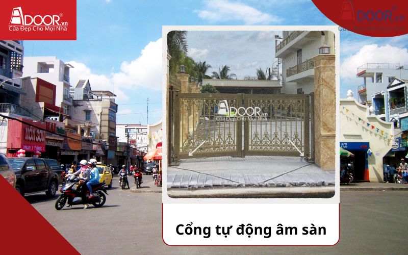 Cổng âm sàn - Cửa cổng tự động Thủ Đức