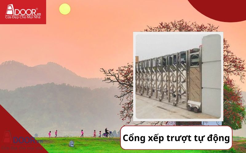 Cổng xếp - Cửa cổng tự động Bắc Giang 