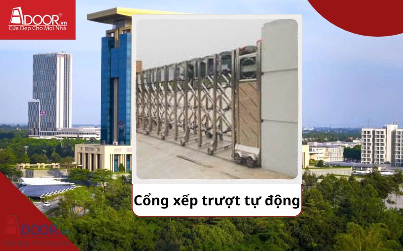 Cổng xếp - Cửa cổng tự động Bình Dương