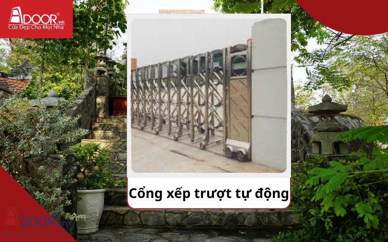 Cổng xếp - Cửa cổng tự động Dầu Giây