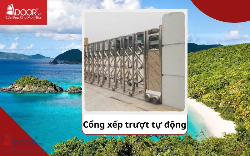 Cổng xếp - Cửa cổng tự động Cam Ranh