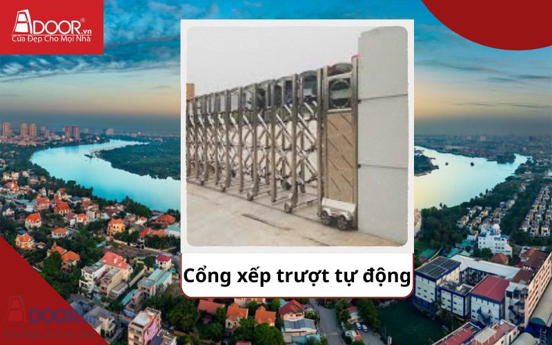 Cổng xếp - Cửa cổng tự động Thảo Điền